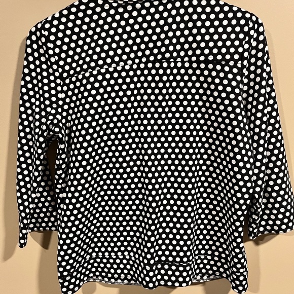 Onque Casuals Chic Black Polka Dot Floral Zipper Cardigan PS Artsy Festival - Picture 3 of 10